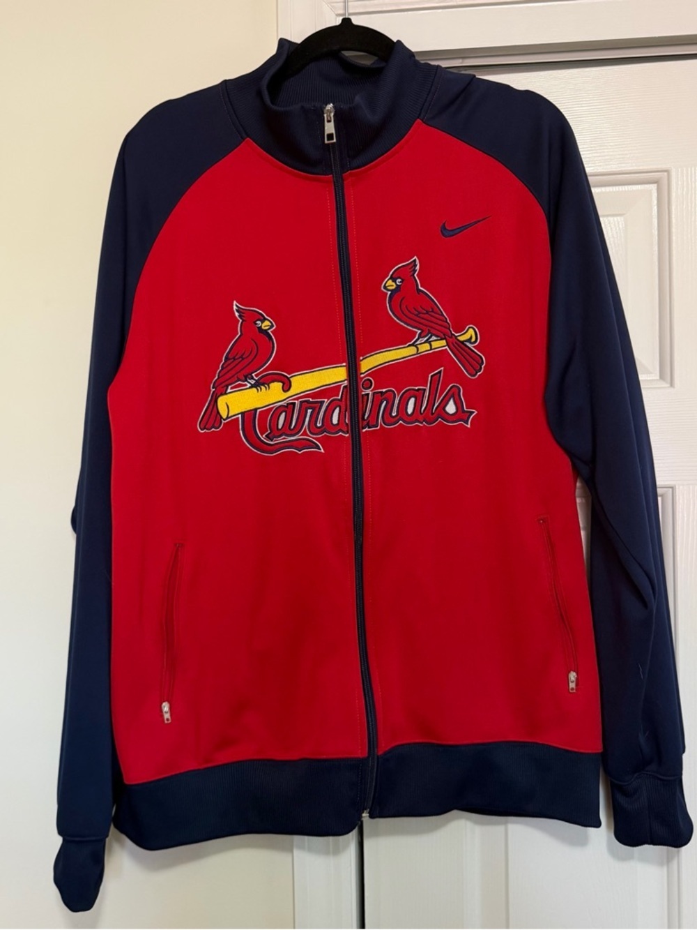 Nike St. Louis Cardinals Red Navy Full Zip Jacket Size XL